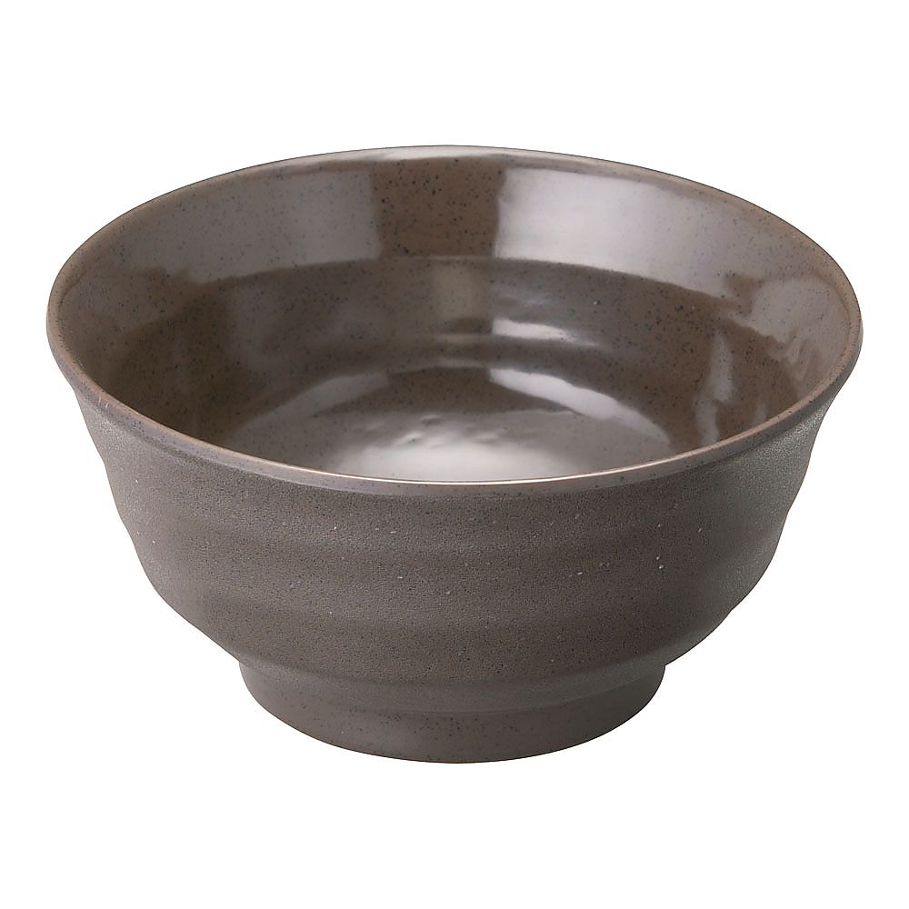 メラミンウェア　茶　どんぶり　大画像