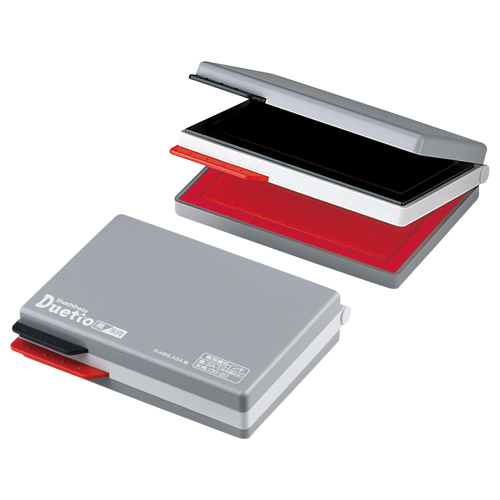 ﾃﾞｭｴｯﾄｽﾀﾝﾌﾟ台 ｴｺｽ 黒･朱肉 1個