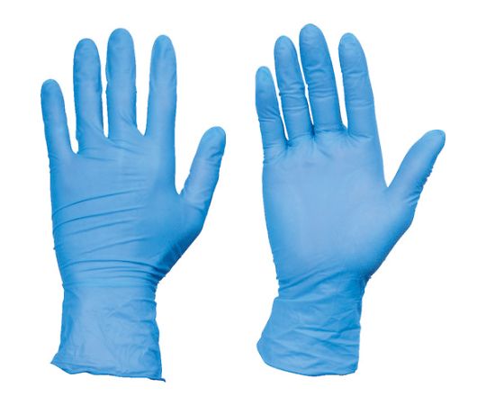 使い捨てニトリル手袋TGワーク 0.10 粉無青M 100枚画像