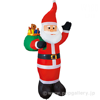 エアブロー スマイルサンタ（高さ：H210cm）画像