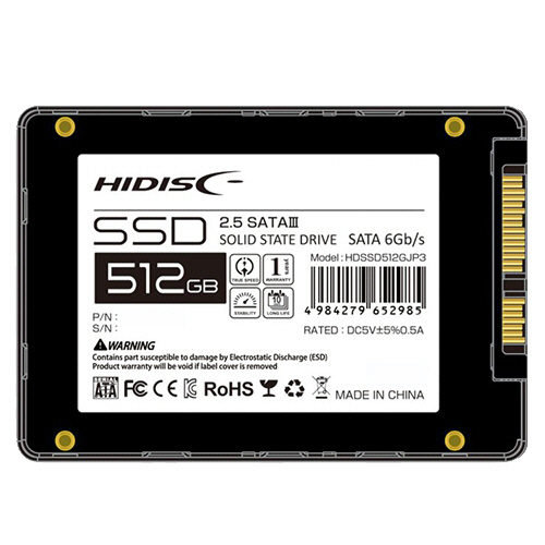 2.5ｲﾝﾁ SATA接続 内蔵SSD 512GB 1台画像