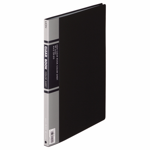 ｸﾘｱｰﾌﾞｯｸ A4ﾀﾃ 20ﾎﾟｹｯﾄ 背幅14mm 黒 ｶﾗｰ台紙付 1冊画像