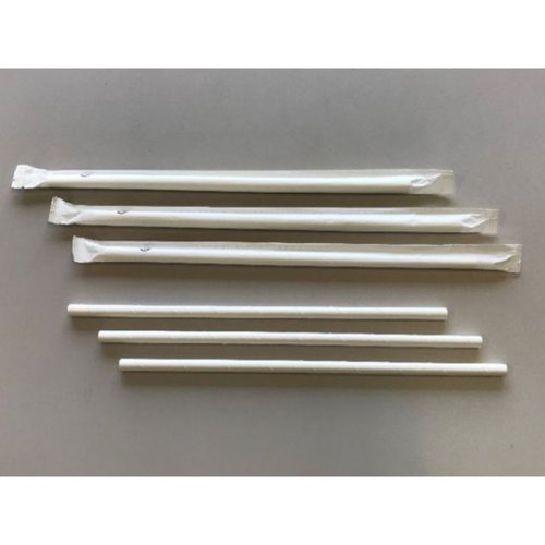 紙ストロー 紙完封 300本 箱入 白画像
