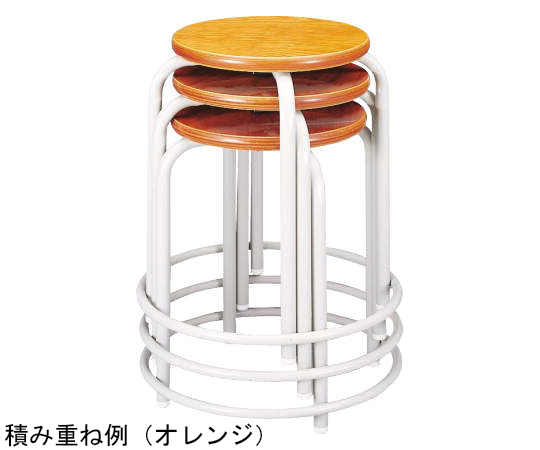 丸イス 座面が柔らかなカバーに覆われた、シンプルなデザインの椅子の側面。