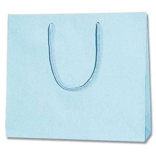 手提げ紙袋（水色 塗工・アクリル紐・幅330×マチ100×高さ290mm）画像