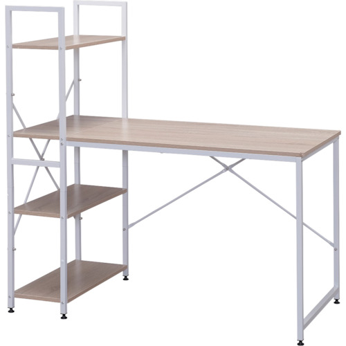 ＩＲＩＳ　５７４２１８　ラック付きデスク　１２００×６２０　ライトナチュラル／ホワイト画像