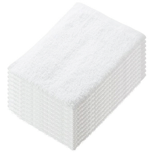 少し厚手のおしぼりﾀｵﾙ ﾎﾜｲﾄ 1ﾊﾟｯｸ(10枚)