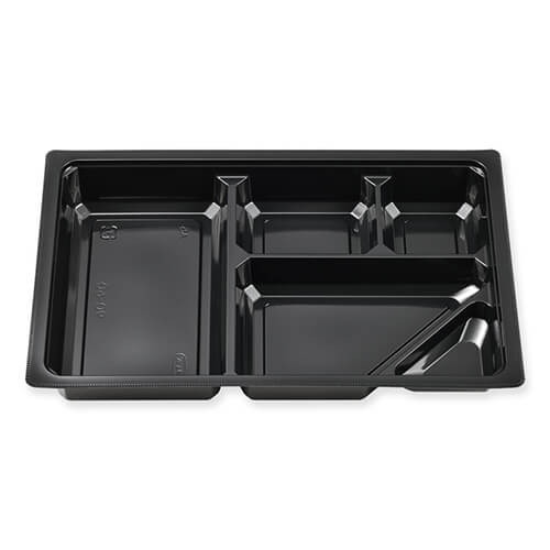 エフピコチューパ 仕出し弁当容器 紙ボックスMSD中仕切 90-60 黒 50枚画像