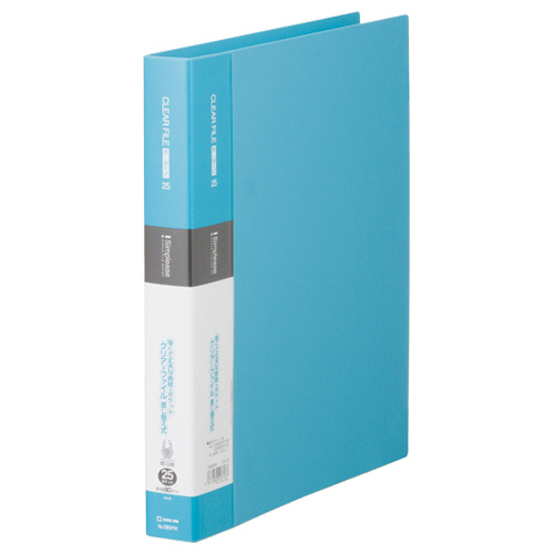 ｼﾝﾌﾟﾘｰｽﾞ ｸﾘｱｰﾌｧｲﾙ差し替え式 A4ﾀﾃ 30穴 25ﾎﾟｹｯﾄ付属 背幅36mm 水色 1冊