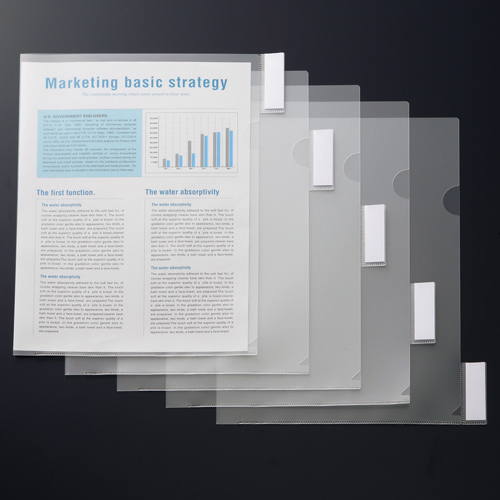 ｲﾝﾃﾞｯｸｽ付ｸﾘｱﾎﾙﾀﾞｰ A4 5山 1組画像