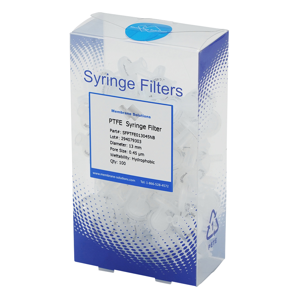 シリンジフィルター（疎水性）PTFE φ13mm/φ0.45μm 1箱（100個入）画像