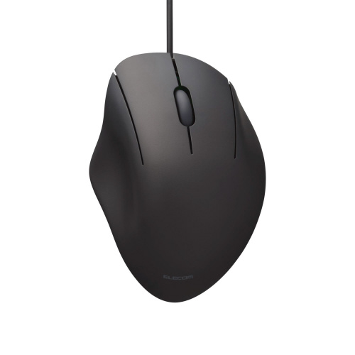 有線マウス　静音　３ボタン　Ｍサイズ　ブラック画像