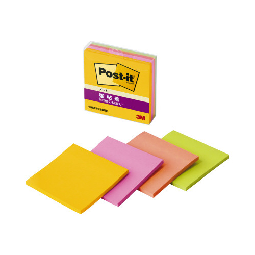 強粘着ノートマルチカラー６　７５×７５　４冊×５画像