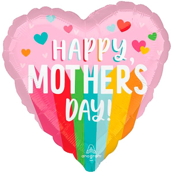 ポップバルーン（17インチ ハッピーマザーズディブライトストライプス）画像