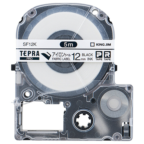 ﾃﾌﾟﾗ PRO ﾃｰﾌﾟｶｰﾄﾘｯｼﾞ ｱｲﾛﾝﾗﾍﾞﾙ 12mm 黒文字 1個画像