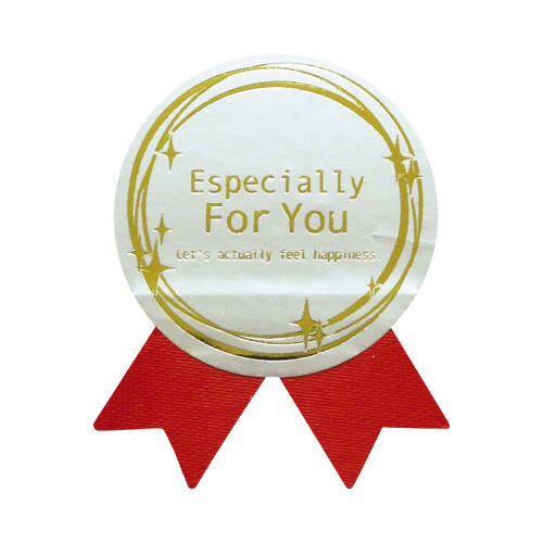 ギフトシール　ＦｏｒＹｏｕ　銀　赤リボン　１００片画像