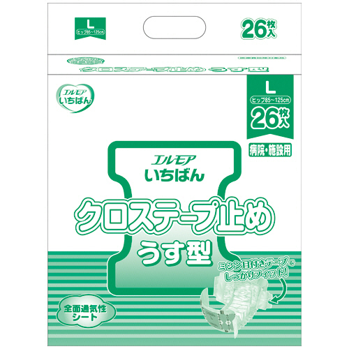 ｴﾙﾓｱ いちばん ｸﾛｽﾃｰﾌﾟ止めうす型 L 1ﾊﾟｯｸ(26枚)画像