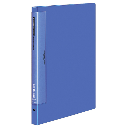 ｸﾘﾔｰﾌﾞｯｸ(ｳｪｰﾌﾞｶｯﾄﾎﾟｹｯﾄ･替紙式) B4ﾀﾃ 36穴 17ﾎﾟｹｯﾄ付属 背幅27mm 青 1冊画像