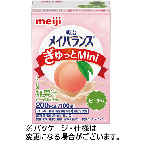 ﾒｲﾊﾞﾗﾝｽぎゅっとMini ﾋﾟｰﾁ味 100mL 紙ﾊﾟｯｸ 1ｹｰｽ(24本)画像