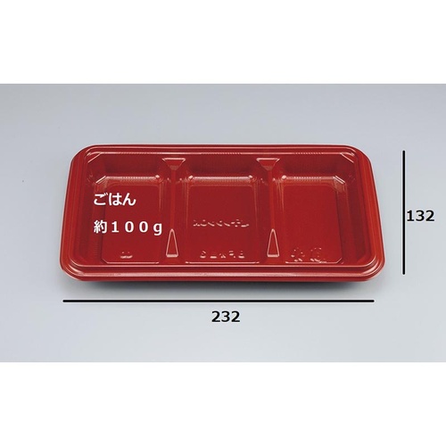 シーピー化成 弁当容器 BF弁当3 赤 本体 発泡画像