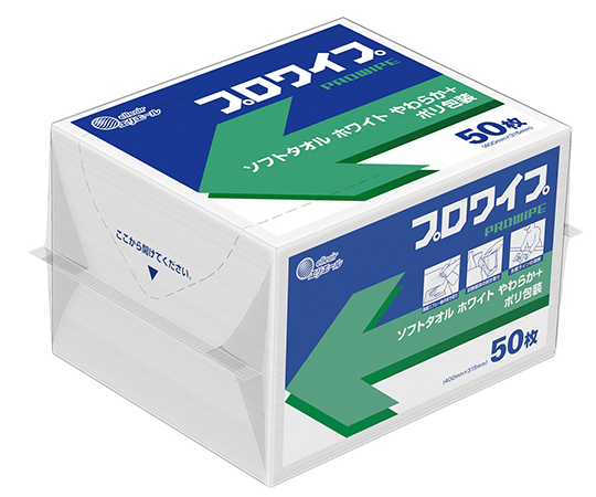 エリエールプロワイプ　ソフトタオルホワイトやわらか＋ポリ包装 50枚×24袋入画像