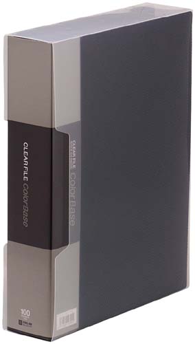 カラーベース固定式　Ａ４縦１００ポケット　黒画像