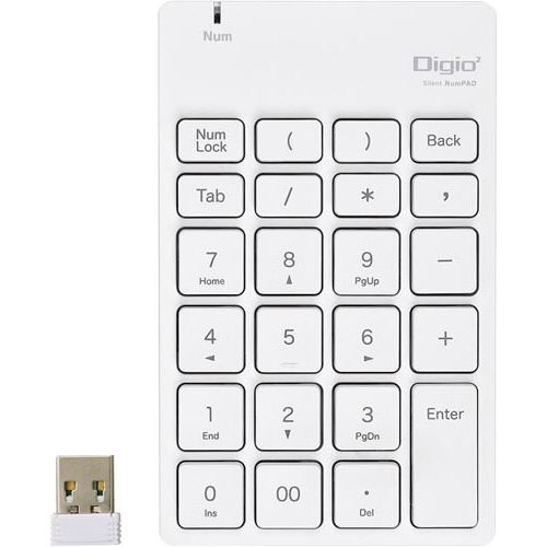 無線テンキー　静音タイプ　ホワイト画像