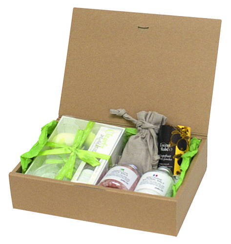 ブック型ギフトボックス（茶・238×165×57mm）画像