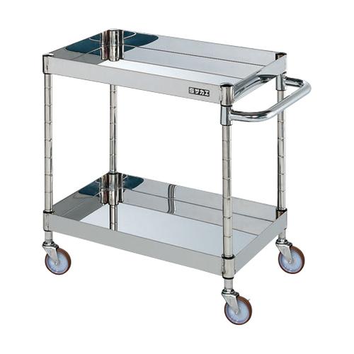 ステンレスＣＳパールワゴン（Ｈ６００ｍｍ・棚板２段）　ＣＳＰ４－６０６２ＮＵ画像