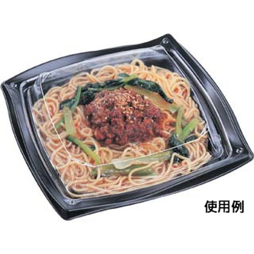 軽食容器 HSウェーブ-190 本体 エフピコ 透明な容器が直立で並べられ、波状のデザインが強調された様子