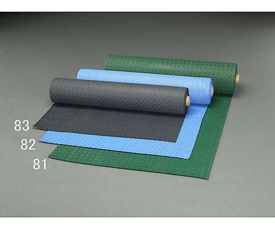 0.92x10m /2.0mm ノンスリップマット(緑) 表面に細かな溝があり、鮮やかな緑色のマットが広げられている様子