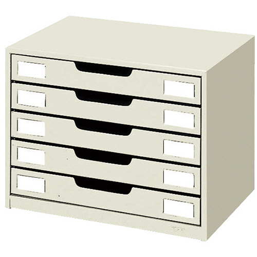 ﾚﾀｰｹｰｽ ｽﾁｰﾙ引き出しﾀｲﾌﾟ A4ﾖｺ 5段 ﾗｲﾄｸﾞﾚｰ 1台画像