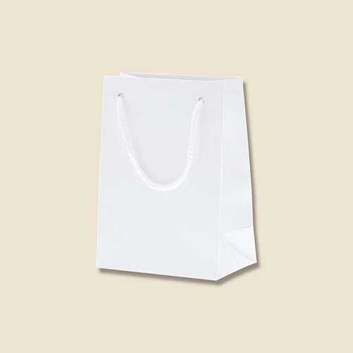 手提げ紙袋（白 ツヤあり・PP紐・幅120×マチ70×高さ165mm）画像