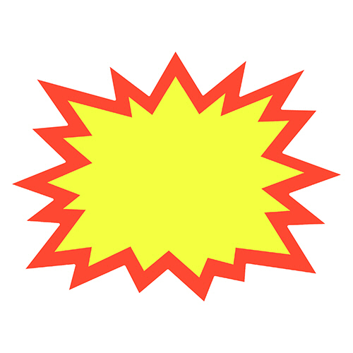 手書きPOP用ｶｰﾄﾞ 爆発型 無地 1ﾊﾟｯｸ(5枚)画像