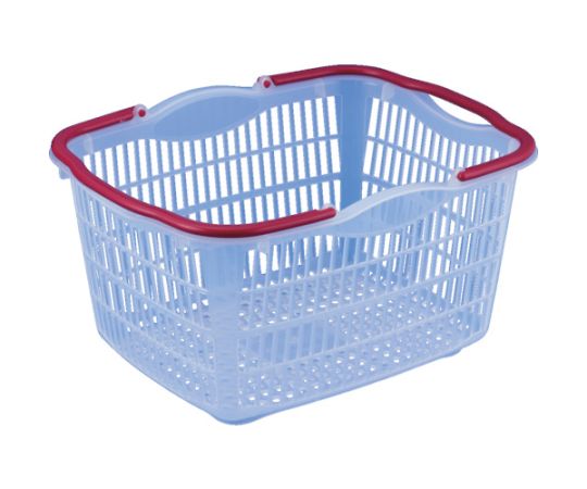 スーパー篭 101051 サンショップカーゴ10L透明/レッド画像