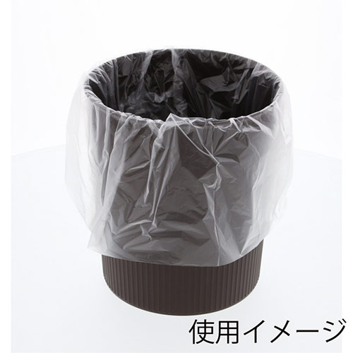 室内用ポリ袋 10L 半透明 半透明の袋が折り重なって平置きされ、素材の透け感と薄さがわかる様子