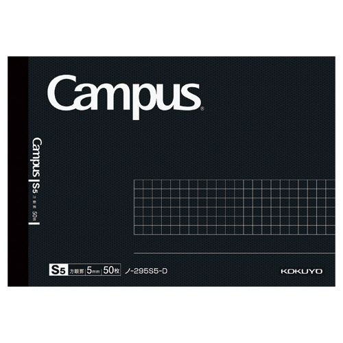 ｷｬﾝﾊﾟｽﾉｰﾄ ﾊｰﾌｻｲｽﾞ B6変形 5mm方眼罫 50枚 1冊画像