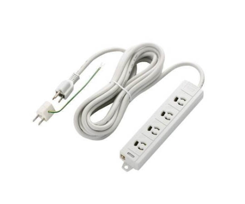 RoHS対応タップ　3P　抜け止め　マグネット　4個口　5.0m画像