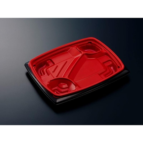 中央化学 弁当容器 CT リル 24-20C 赤黒-BK 本体画像