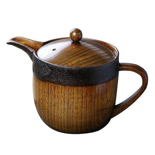 急須 布貼り 大 漆 木製 ティーポット 天然木 食器画像