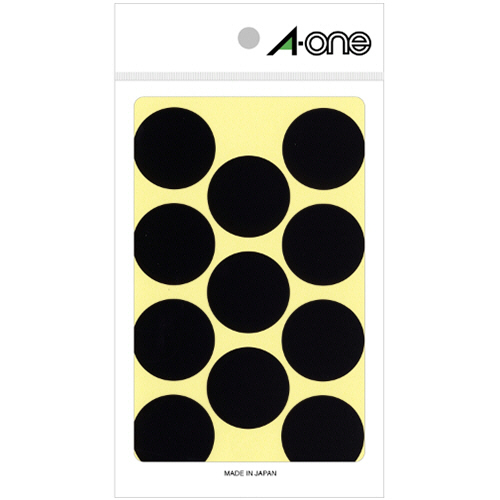 ｶﾗｰﾗﾍﾞﾙ 丸型 直径30mm 黒 1ﾊﾟｯｸ(154片:11片×14ｼｰﾄ)画像