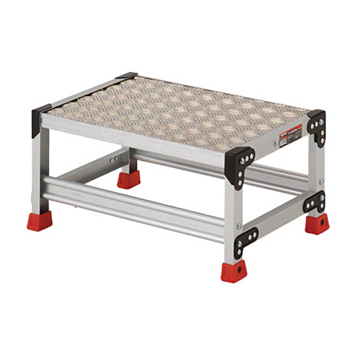 作業用踏台 ｱﾙﾐ製･縞板ﾀｲﾌﾟ 天板寸法600×400×高さ300 1台画像