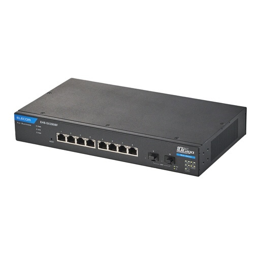 レイヤー2 10Gマルチギガ対応 Webスマートスイッチ 8ポート メタル(ブラック) RoHS(10物質) 1台