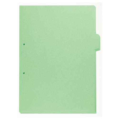 ｶﾗｰｲﾝﾃﾞｯｸｽ A4ﾀﾃ 2穴 1色1山 緑 1ﾊﾟｯｸ(20枚)画像
