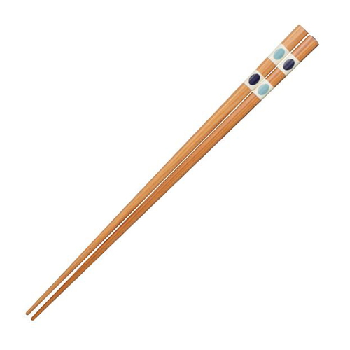 箸 23cm オーバル 天然木 木製 青画像