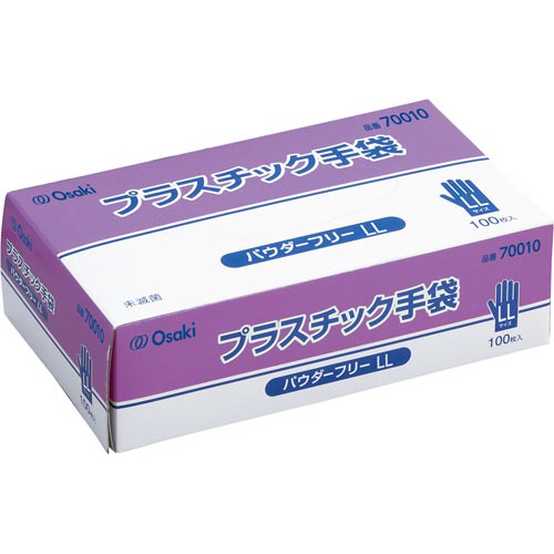 オオサキプラスチック手袋ＰＦ　ＬＬ　１００枚入×４画像