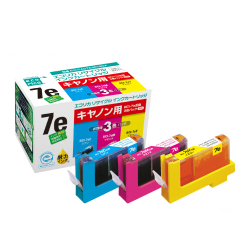 ﾘｻｲｸﾙｲﾝｸ (染料) [BCI-7e/3MP互換] ECI-CA07E3P/BOX 1箱(3個:各1個)画像