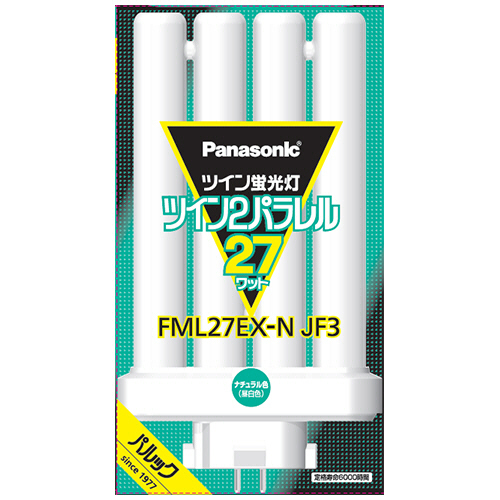 ﾂｲﾝ蛍光灯 ﾂｲﾝ2ﾊﾟﾗﾚﾙ(4本平面ﾌﾞﾘｯｼﾞ) 27形 昼白色 1個画像