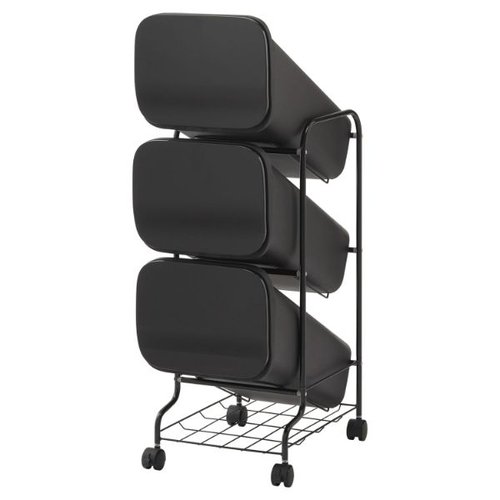 ペール スムース スタンドダストボックス 3P BK リス画像