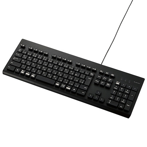 洗える　抗菌　有線キーボード　ブラック　1台